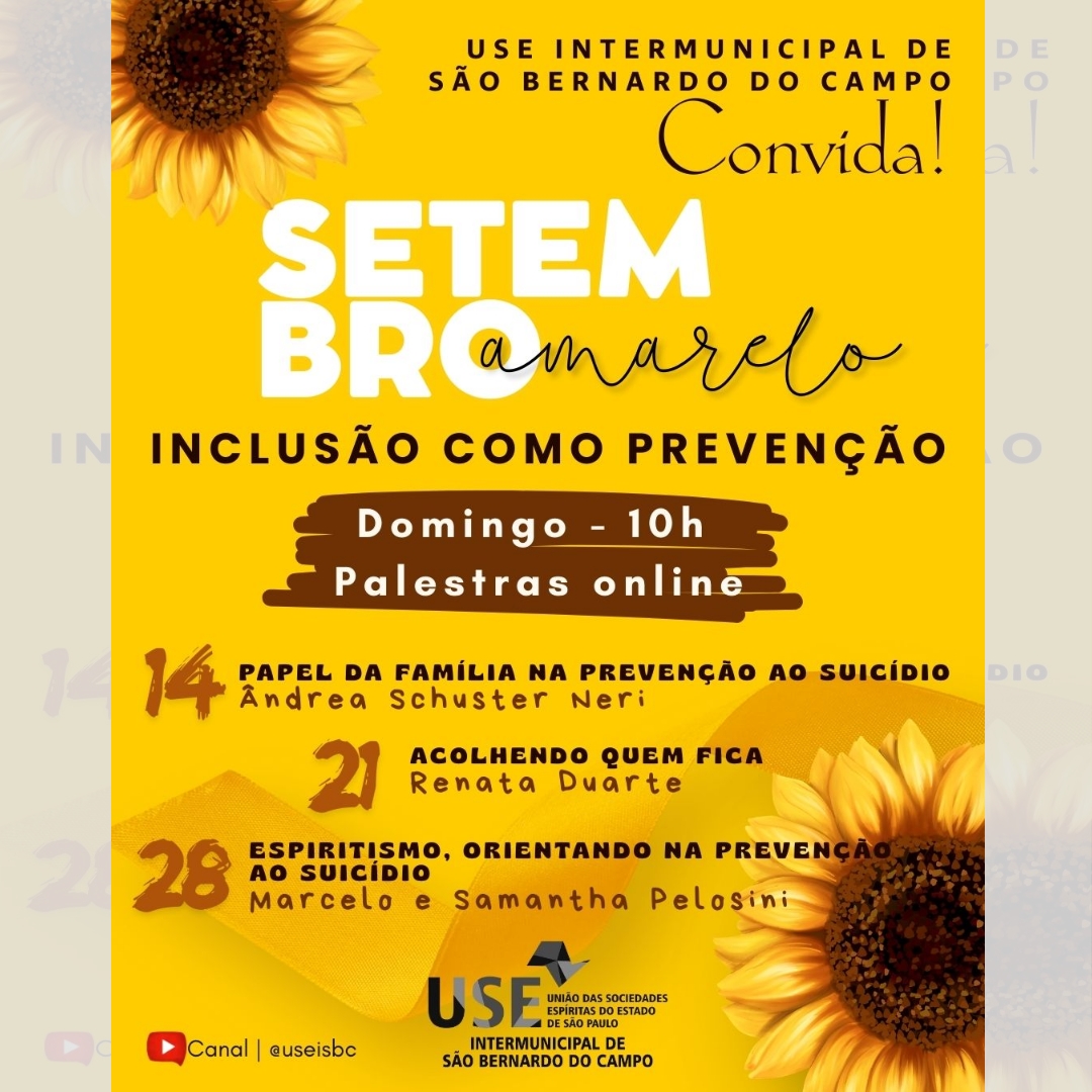 Evento setembro amarelo 2025 - Congregação Espírita Maria Benta