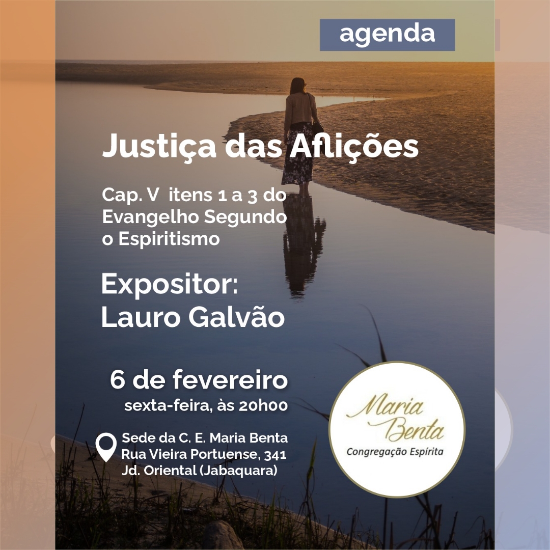convite palestra tema justiça das aflições