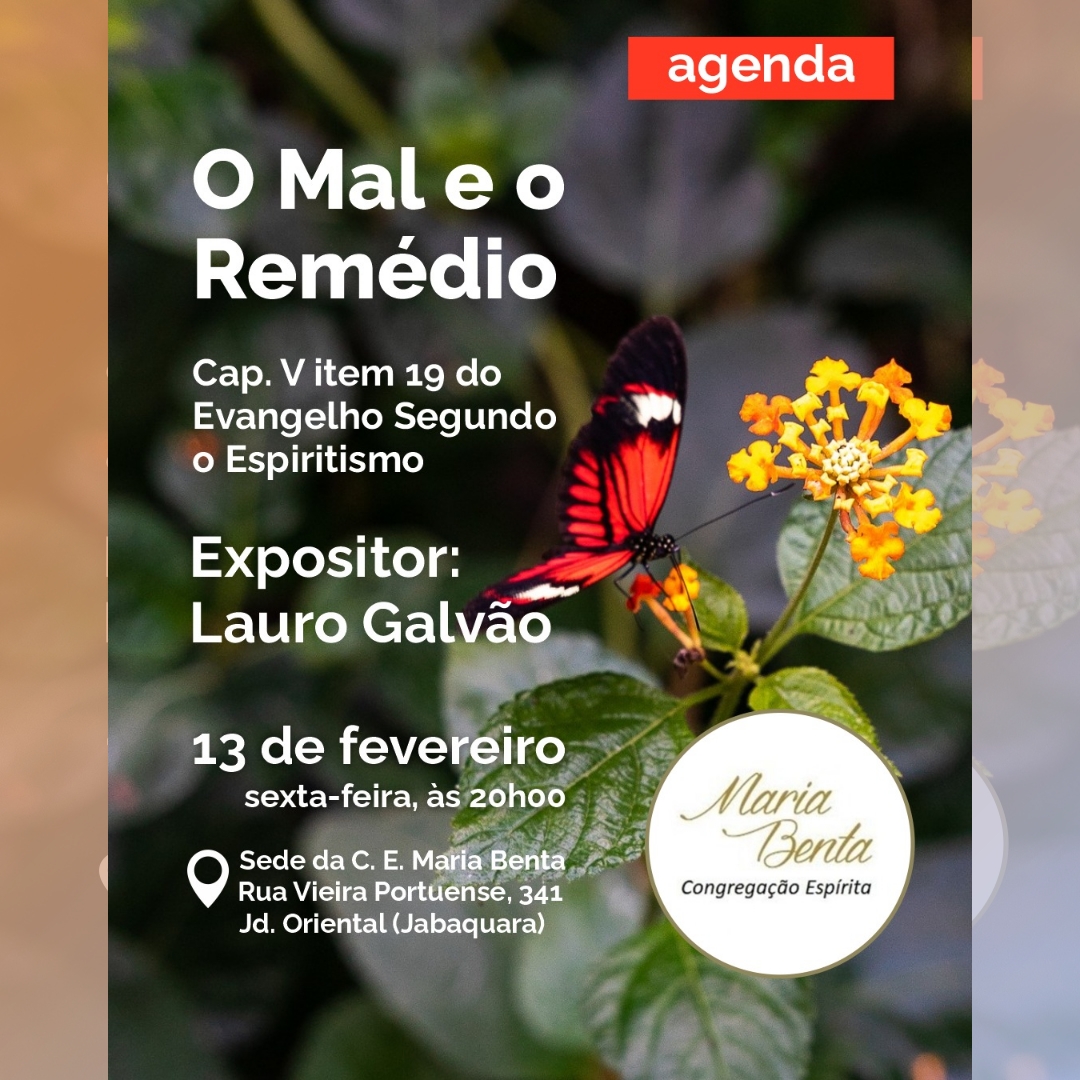 convite palestra tema o mal e o remédio