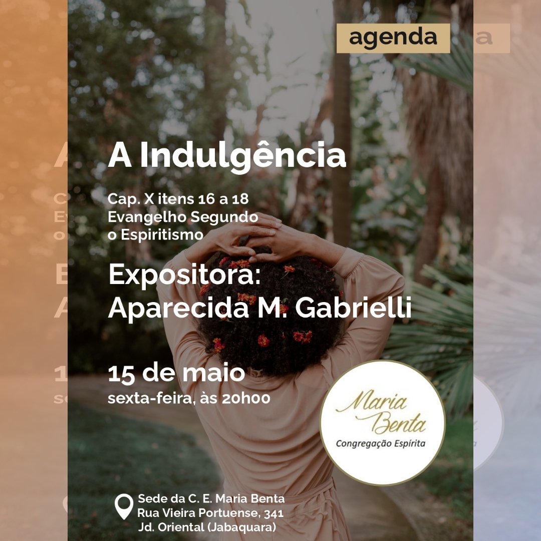 convite para a palestra perdão das ofensas de 15/05/2026 expositora aparecida maria gabrielli