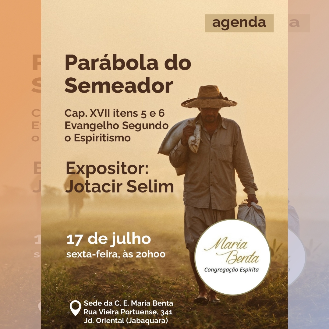 Parabola do semeador Palestra - Congregação Espírita Maria Benta