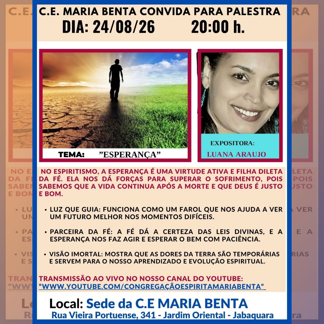 Esperanca Palestra - Congregação Espírita Maria Benta